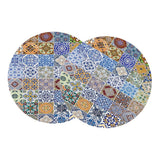 Maxbell Waterproof Table Cover Kitchen Elastic Edged Tablecloth 47" Round Pack of 2