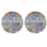 Maxbell Waterproof Table Cover Kitchen Elastic Edged Tablecloth 47" Round Pack of 2
