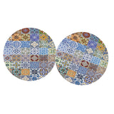 Maxbell Waterproof Table Cover Kitchen Elastic Edged Tablecloth 47" Round Pack of 2