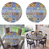 Maxbell Waterproof Table Cover Kitchen Elastic Edged Tablecloth 47" Round Pack of 2