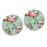 Maxbell Table Cover Outdoor Elastic Edged Tablecloth Round Set of 2 Floral Pattern