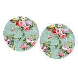 Maxbell Table Cover Outdoor Elastic Edged Tablecloth Round Set of 2 Floral Pattern
