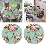 Maxbell Table Cover Outdoor Elastic Edged Tablecloth Round Set of 2 Floral Pattern