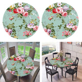 Maxbell Table Cover Outdoor Elastic Edged Tablecloth Round Set of 2 Floral Pattern