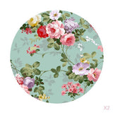 Maxbell Table Cover Outdoor Elastic Edged Tablecloth Round Set of 2 Floral Pattern