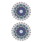 Maxbell Set of 2 Table Cover Outdoor Elastic Edged Tablecloth 47" Round Peacock Tail