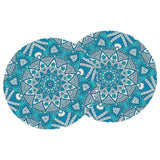 Maxbell 2pcs Table Cover Decoration Tablecloth 47" Round Reusable Green Kaleidoscope