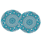 Maxbell 2pcs Table Cover Decoration Tablecloth 47" Round Reusable Green Kaleidoscope