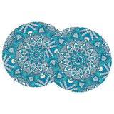 Maxbell 2pcs Table Cover Decoration Tablecloth 47" Round Reusable Green Kaleidoscope