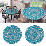 Maxbell 2pcs Table Cover Decoration Tablecloth 47" Round Reusable Green Kaleidoscope
