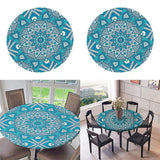 Maxbell 2pcs Table Cover Decoration Tablecloth 47" Round Reusable Green Kaleidoscope