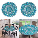 Maxbell 2pcs Table Cover Decoration Tablecloth 47" Round Reusable Green Kaleidoscope
