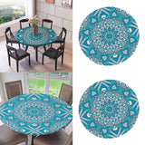 Maxbell 2pcs Table Cover Decoration Tablecloth 47" Round Reusable Green Kaleidoscope