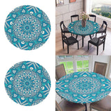 Maxbell 2pcs Table Cover Decoration Tablecloth 47" Round Reusable Green Kaleidoscope