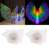 Maxbell 2pcs LED Isis Wing Glow Light Up Belly Dance Costume with Sticks Performance