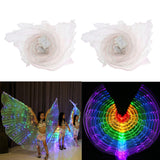 Maxbell 2pcs LED Isis Wing Glow Light Up Belly Dance Costume with Sticks Performance