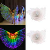 Maxbell 2pcs LED Isis Wing Glow Light Up Belly Dance Costume with Sticks Performance
