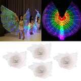 Maxbell 4pcs LED Isis Wing Glow Light Up Belly Dance Costume with Sticks Performance