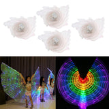 Maxbell 4pcs LED Isis Wing Glow Light Up Belly Dance Costume with Sticks Performance