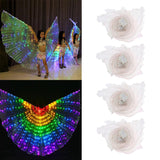 Maxbell 4pcs LED Isis Wing Glow Light Up Belly Dance Costume with Sticks Performance