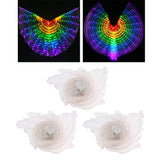 Maxbell 3pcs LED Isis Wing Glow Light Up Belly Dance Costume with Sticks Performance