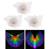 Maxbell 3pcs LED Isis Wing Glow Light Up Belly Dance Costume with Sticks Performance