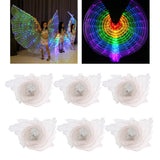 Maxbell 6pcs LED Isis Wing Glow Light Up Belly Dance Costume with Sticks Performance