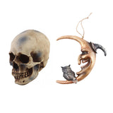 Maxbell Hanging Resin Terror Moon Skull and1:1 Replica Human Skull