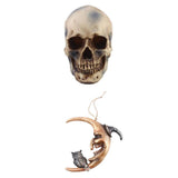 Maxbell Hanging Resin Terror Moon Skull and1:1 Replica Human Skull