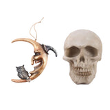Maxbell Hanging Resin Terror Moon Skull and1:1Realistic Replica Human Skull