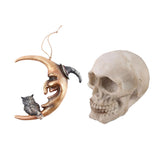 Maxbell Hanging Resin Terror Moon Skull and1:1Realistic Replica Human Skull