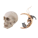 Maxbell Hanging Resin Terror Moon Skull and1:1Realistic Replica Human Skull
