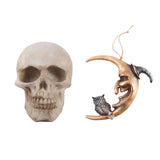 Maxbell Hanging Resin Terror Moon Skull and1:1Realistic Replica Human Skull