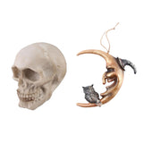 Maxbell Hanging Resin Terror Moon Skull and1:1Realistic Replica Human Skull