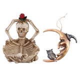 Maxbell Hanging Resin Terror Moon Skull and Ashtray Halloween Decorations