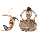 Maxbell Hanging Resin Terror Moon Skull and Ashtray Halloween Decorations