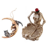 Maxbell Hanging Resin Terror Moon Skull and Ashtray Halloween Decorations