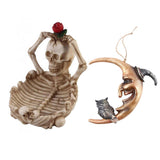 Maxbell Hanging Resin Terror Moon Skull and Ashtray Halloween Decorations