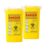 Maxbell 2x Sharps Container Biohazard Needle Disposal  Tattoo Waste Bin 1L