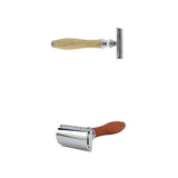 Maxbell 2 Pieces Classic Double Edge Safety Razor Vintage Shaver Aluminium Alloy