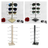 Maxbell 2 Pcs 5 Layers Wood Sunglasses Display Stand Eyeglasses Shelves