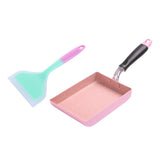 Maxbell Non-Stick 5"x7" Fry Pan Tamagoyaki Steak Skillet with 4.7" Silicone Turner