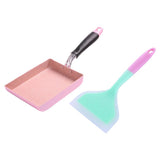 Maxbell Non-Stick 5"x7" Fry Pan Tamagoyaki Steak Skillet with 4.7" Silicone Turner