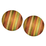 Maxbell Pack of 2 Waterproof Table Cover Decorative Tablecloth 1.5m Colorful Wood
