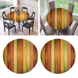 Maxbell Pack of 2 Waterproof Table Cover Decorative Tablecloth 1.5m Colorful Wood