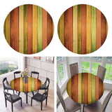 Maxbell Pack of 2 Waterproof Table Cover Decorative Tablecloth 1.5m Colorful Wood