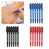 Maxbell 18 Pcs Tattoo Pen Tattoo Skin Marker Marking Scribe Pen Black Blue Red Color