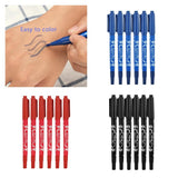 Maxbell 18 Pcs Tattoo Pen Tattoo Skin Marker Marking Scribe Pen Black Blue Red Color