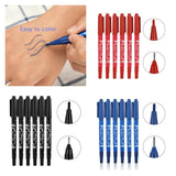 Maxbell 18 Pcs Tattoo Pen Tattoo Skin Marker Marking Scribe Pen Black Blue Red Color