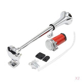 Maxbell 12V Single Electric Pump Trumpet Air Horn Kit for Car Truck Van Boat 2x